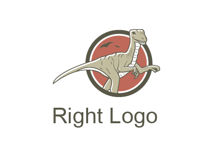 Dinosaur illustration with Tyrannosaurus rex and Pterodactyls