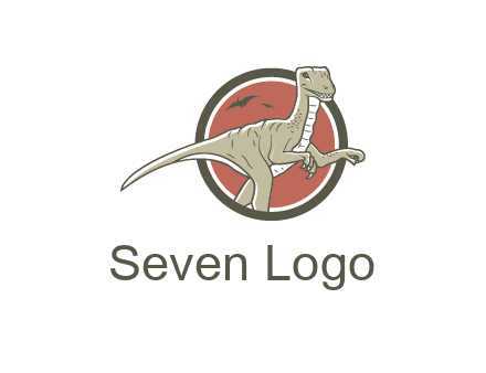 Dinosaur illustration with Tyrannosaurus rex and Pterodactyls