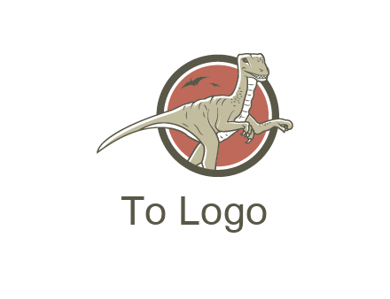 Dinosaur illustration with Tyrannosaurus rex and Pterodactyls
