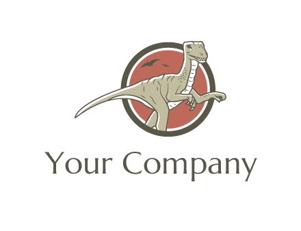 Dinosaur illustration with Tyrannosaurus rex and Pterodactyls