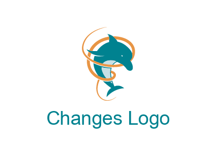swirl surrounding a dolphin