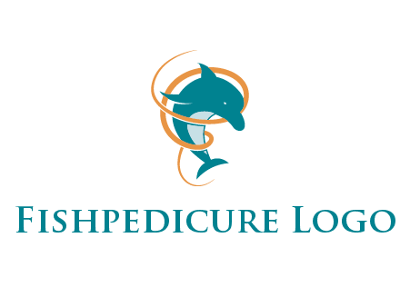 swirl surrounding a dolphin