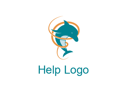 swirl surrounding a dolphin