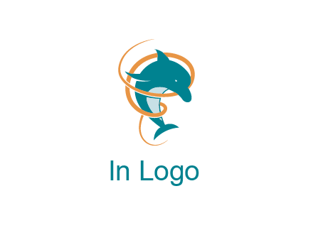 swirl surrounding a dolphin