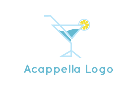 glass of juice with lemon beverage logo