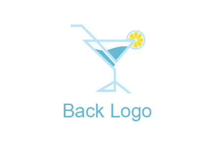 glass of juice with lemon beverage logo