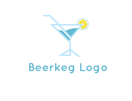 glass of juice with lemon beverage logo