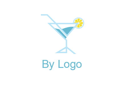 glass of juice with lemon beverage logo