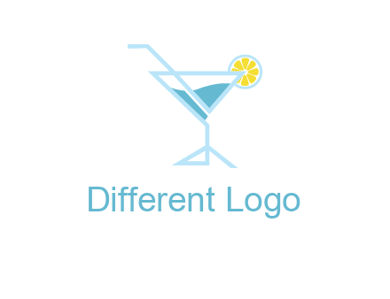 glass of juice with lemon beverage logo