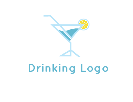 glass of juice with lemon beverage logo