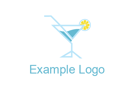 glass of juice with lemon beverage logo