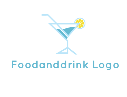 glass of juice with lemon beverage logo