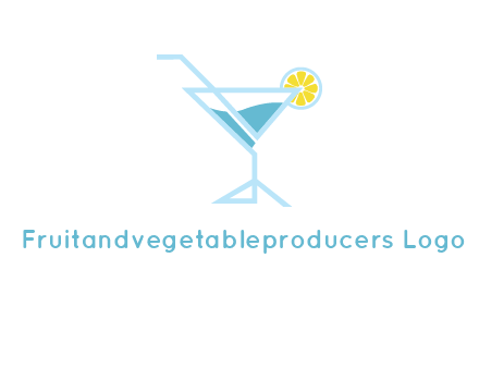 glass of juice with lemon beverage logo