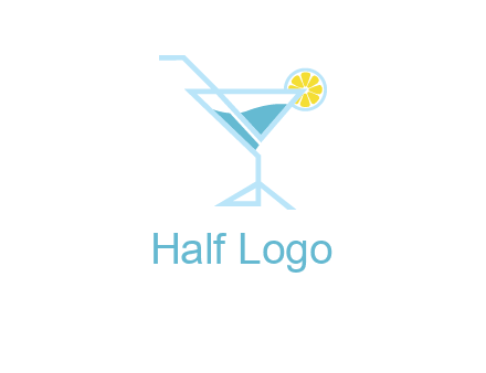glass of juice with lemon beverage logo