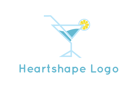 glass of juice with lemon beverage logo