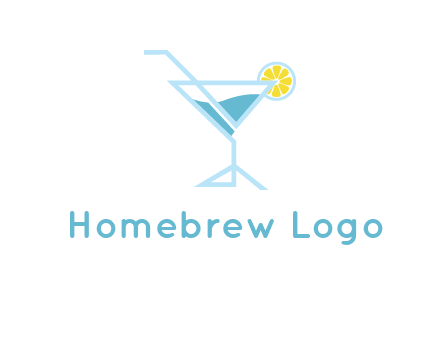 glass of juice with lemon beverage logo