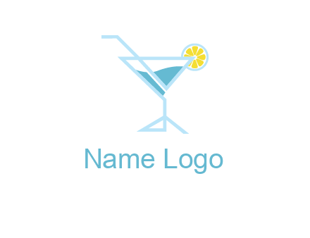 glass of juice with lemon beverage logo