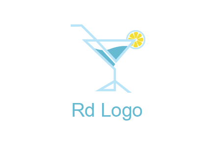 glass of juice with lemon beverage logo