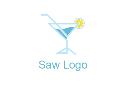 glass of juice with lemon beverage logo