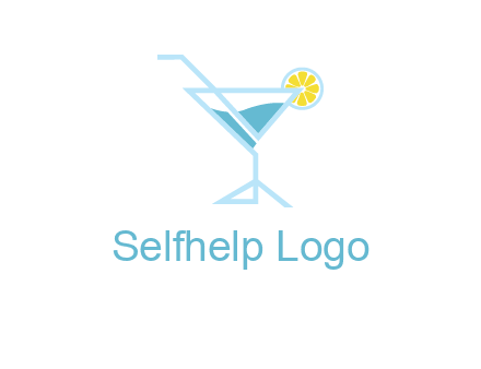 glass of juice with lemon beverage logo