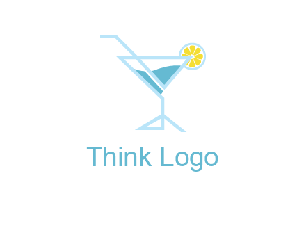 glass of juice with lemon beverage logo