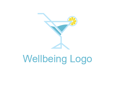 glass of juice with lemon beverage logo