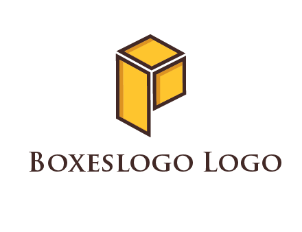 two squares and a rectangle depicting a box