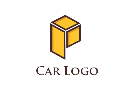 two squares and a rectangle depicting a box