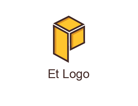 two squares and a rectangle depicting a box