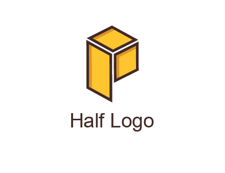 two squares and a rectangle depicting a box