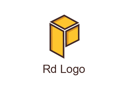 two squares and a rectangle depicting a box