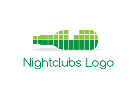 wine bottle made of cubes logo