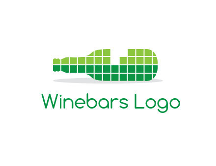 wine bottle made of cubes logo