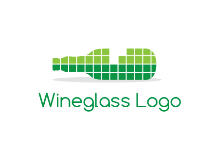 wine bottle made of cubes logo