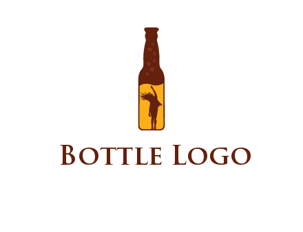 girl dancing inside wine bottle logo