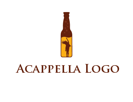 girl dancing inside wine bottle logo