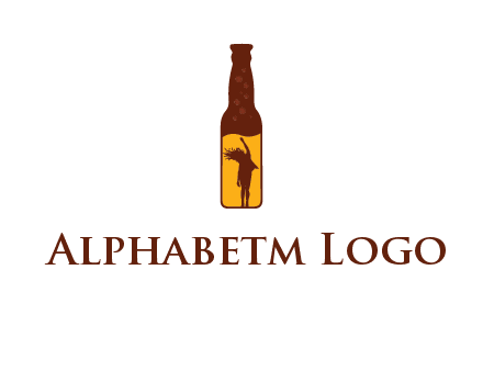 girl dancing inside wine bottle logo