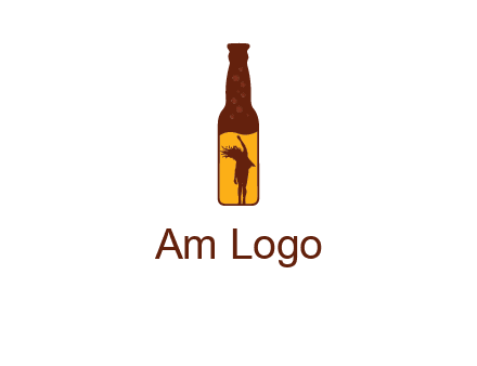 girl dancing inside wine bottle logo