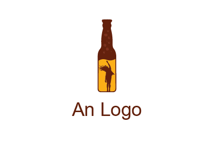 girl dancing inside wine bottle logo