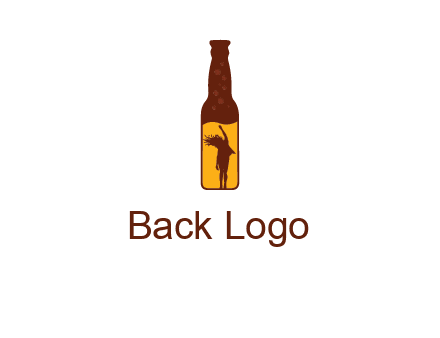 girl dancing inside wine bottle logo
