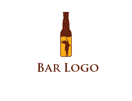 girl dancing inside wine bottle logo