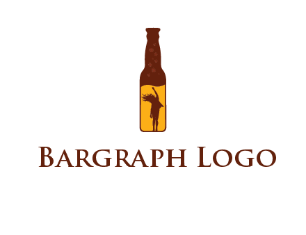girl dancing inside wine bottle logo