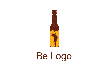 girl dancing inside wine bottle logo