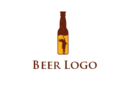 girl dancing inside wine bottle logo