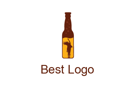 girl dancing inside wine bottle logo