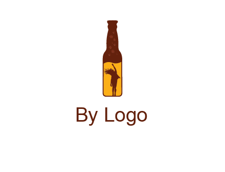 girl dancing inside wine bottle logo
