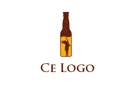 girl dancing inside wine bottle logo