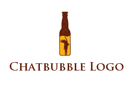 girl dancing inside wine bottle logo