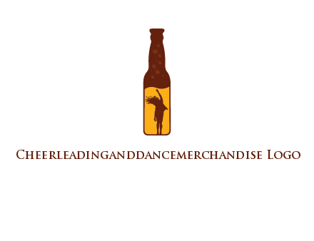 girl dancing inside wine bottle logo