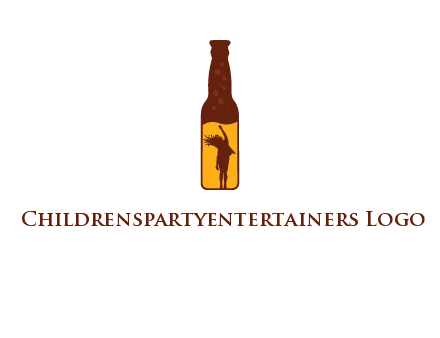 girl dancing inside wine bottle logo